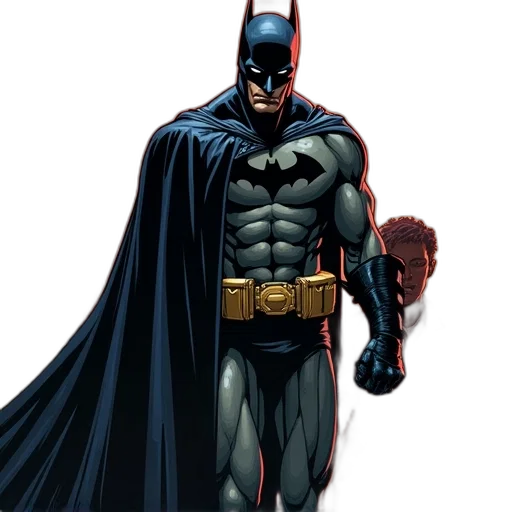 comic book art, concept art, dark, batman transparent PNG cut-out