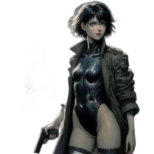 jacket, concept art, comic book art, cyberpunk transparent PNG cut-out