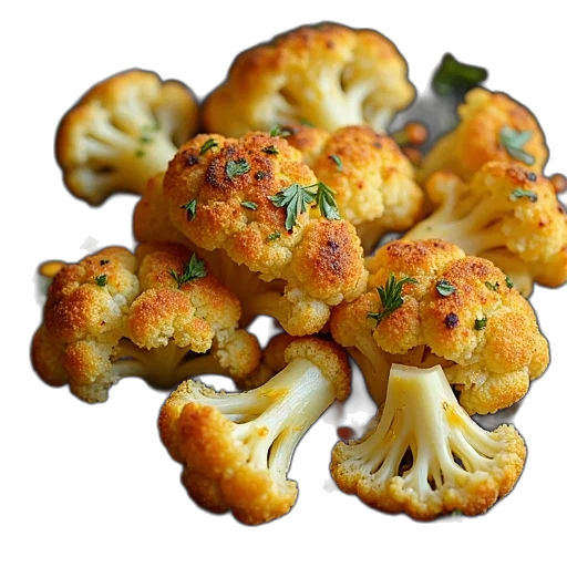 food, crown, roasted, cauliflower transparent PNG cut-out