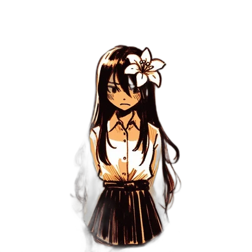 dress, staff, flower, pixel art transparent PNG cut-out