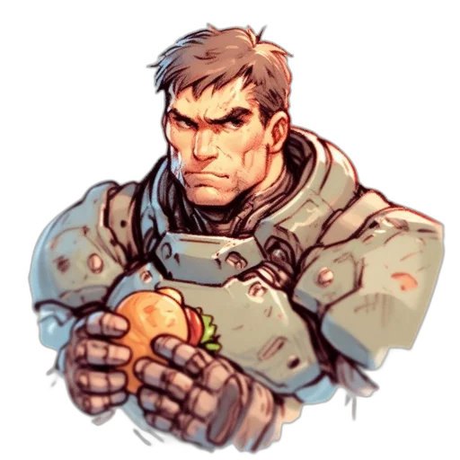 jacket, weapon, face, food transparent PNG cut-out