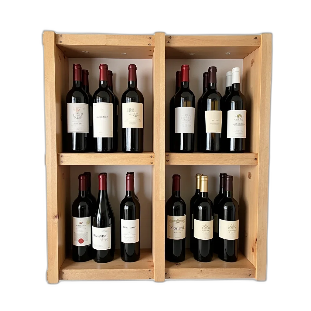 bottle, furniture, 3d render, wooden transparent PNG cut-out