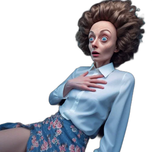 dress, hair, face, creature transparent PNG cut-out