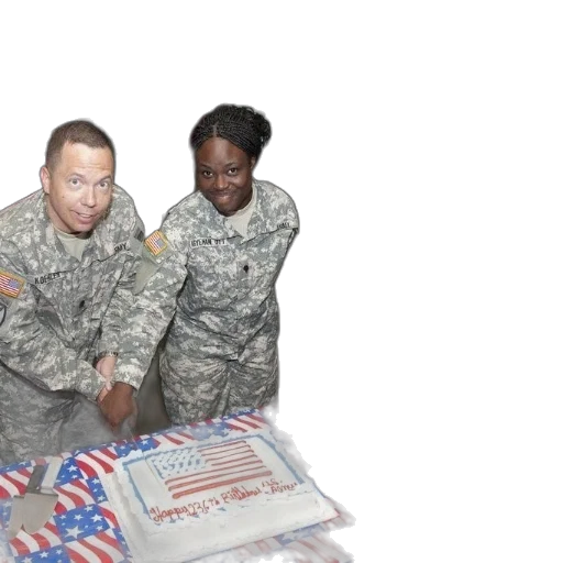 two, military, personnel, civilians transparent PNG cut-out
