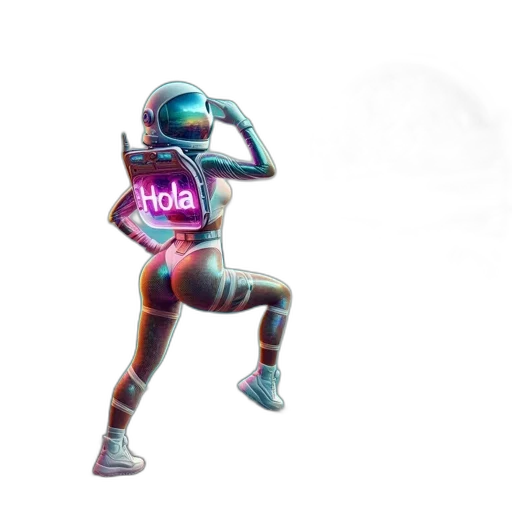 robot, jacket, weapon, vaporwave transparent PNG cut-out