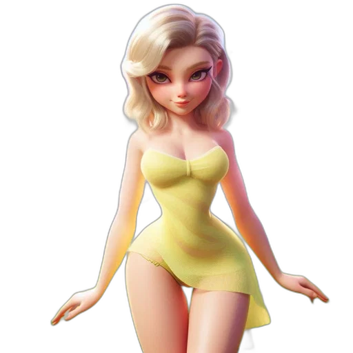 dress, 3d render, concept art, cartoon transparent PNG cut-out