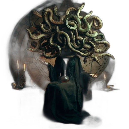 crown, creature, mask, staff transparent PNG cut-out