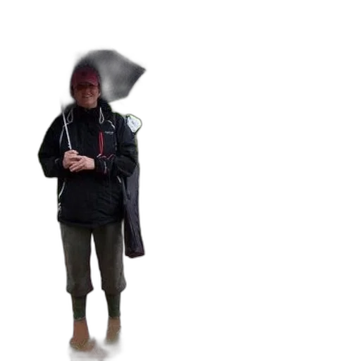 umbrella, jacket, hat, staff transparent PNG cut-out