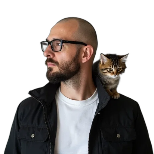 jacket, animal, staff, hat transparent PNG cut-out