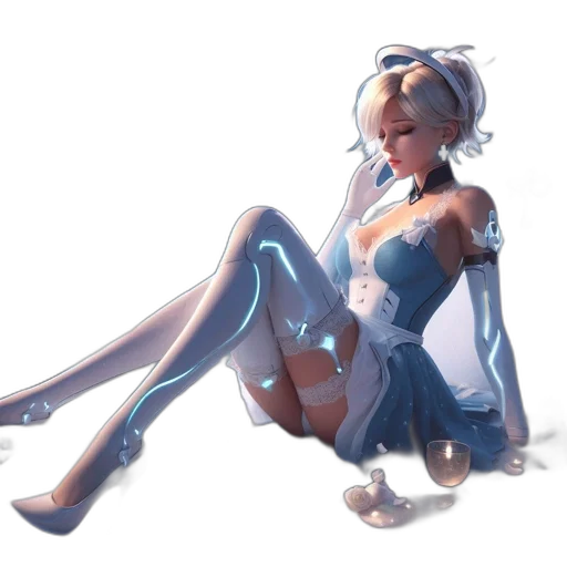 robot, dress, weapon, staff transparent PNG cut-out