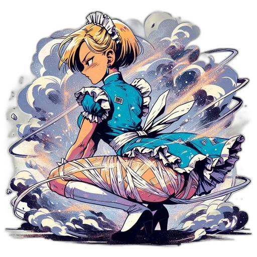 dress, concept art, watercolor, comic book art transparent PNG cut-out