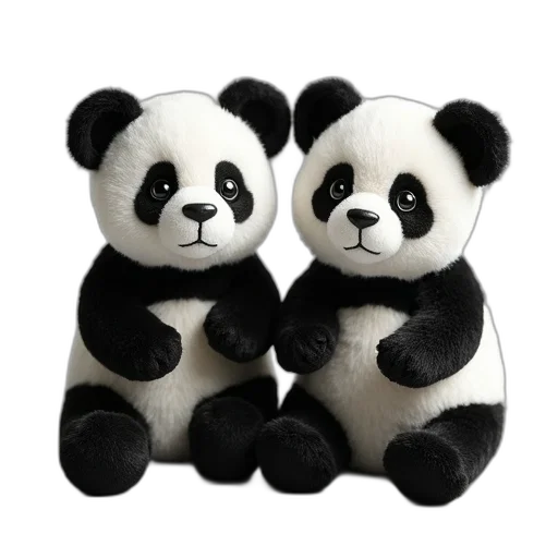 3d render, panda, toy, has transparent PNG cut-out
