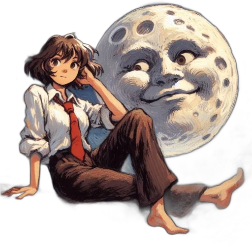 concept art, comic book art, anime, watercolor transparent PNG cut-out