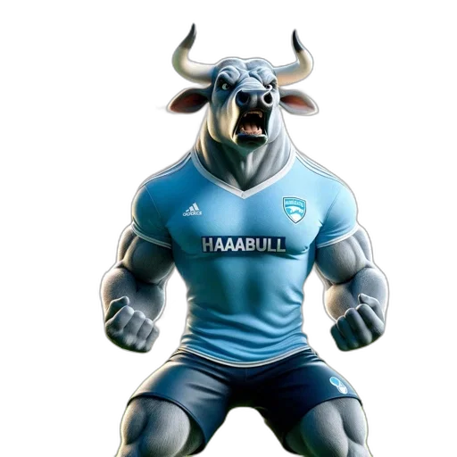 3d render, concept art, muscular, bull transparent PNG cut-out