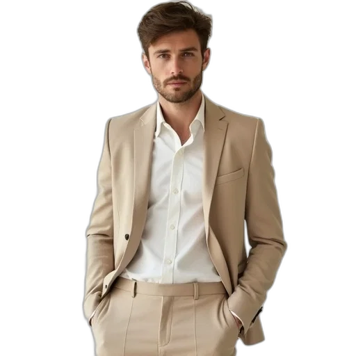 jacket, staff, earth tones, golden transparent PNG cut-out