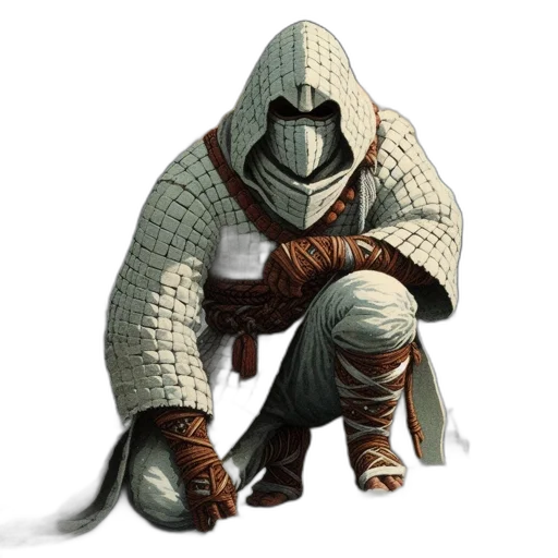 jacket, creature, mask, weapon transparent PNG cut-out