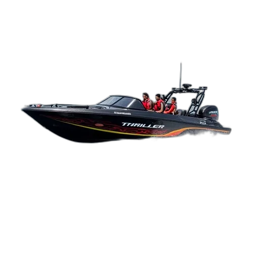 3d render, speedboat, group, people transparent PNG cut-out
