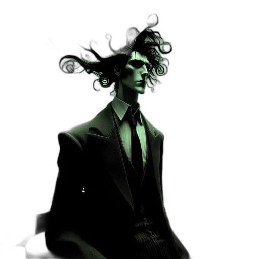 jacket, staff, mask, creature transparent PNG cut-out