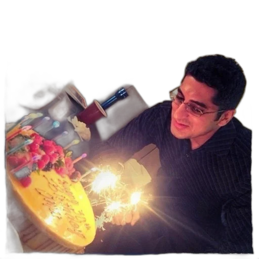 3d render, man, glasses, holds transparent PNG cut-out