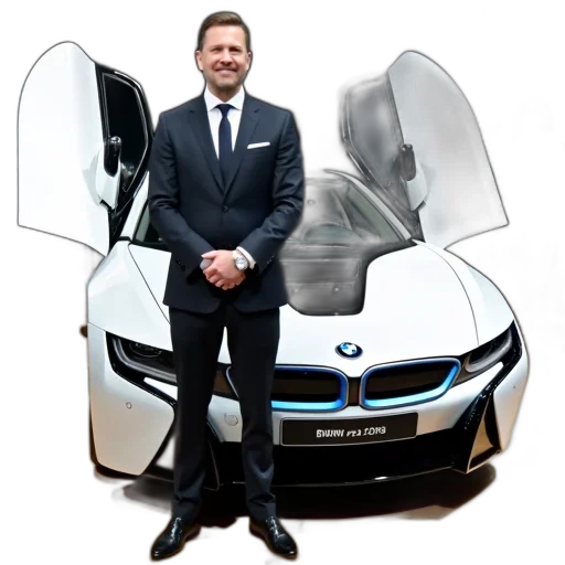 car, photorealistic, man, dark transparent PNG cut-out