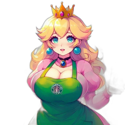 crown, dress, staff, fantasy art transparent PNG cut-out