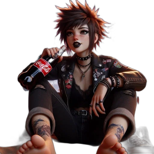 jacket, jewelry, bottle, cyberpunk transparent PNG cut-out