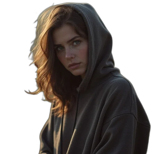 jacket, face, dress, weapon transparent PNG cut-out