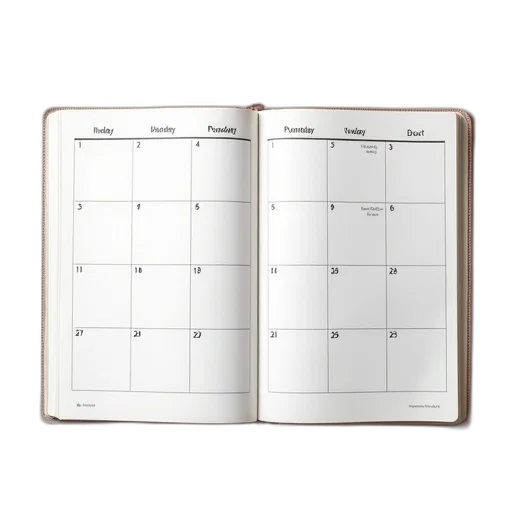 organized, planner, book, holds transparent PNG cut-out