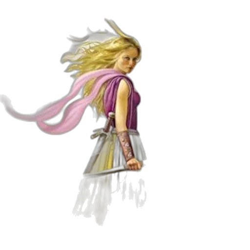 staff, hair, sword, fantasy art transparent PNG cut-out