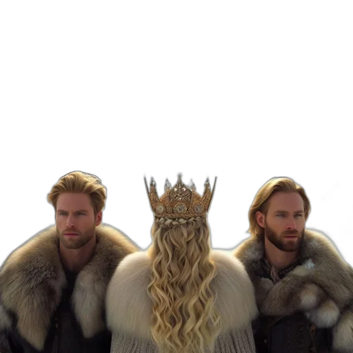 hair, crown, dragon, sword transparent PNG cut-out