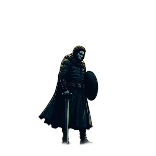 jacket, mask, staff, creature transparent PNG cut-out
