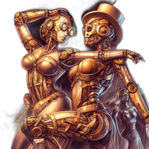 robot, concept art, cyberpunk, comic book art transparent PNG cut-out