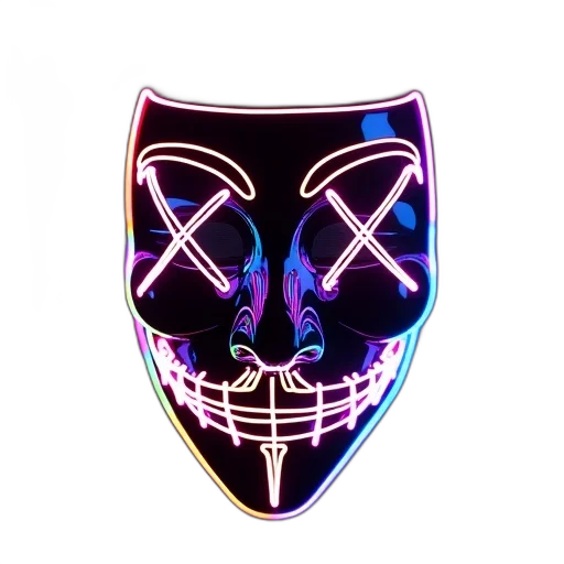 mask, face, crown, vaporwave transparent PNG cut-out