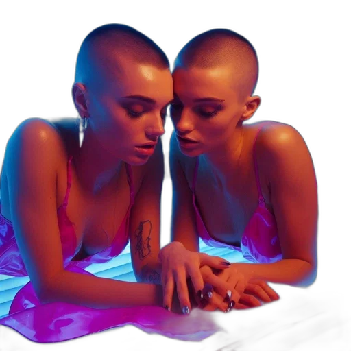 jewelry, hair, vaporwave, concept art transparent PNG cut-out