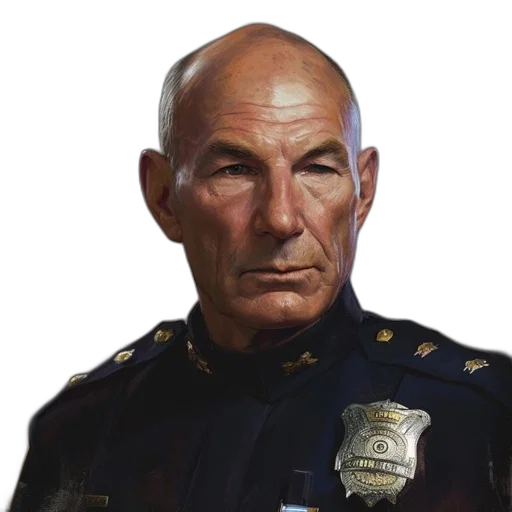 face, staff, jacket, weapon transparent PNG cut-out