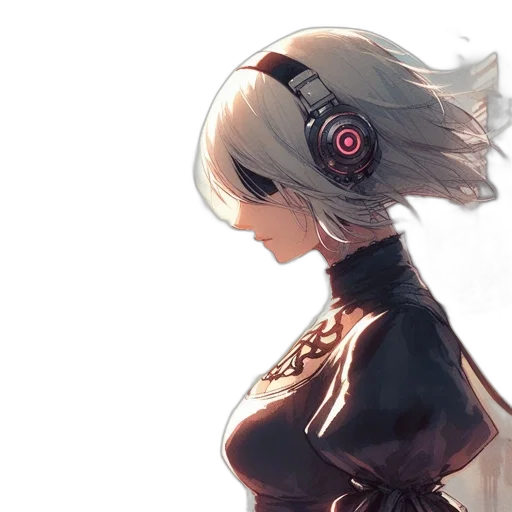 robot, dress, face, weapon transparent PNG cut-out
