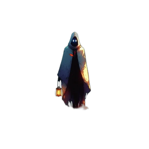 mask, dress, creature, staff transparent PNG cut-out