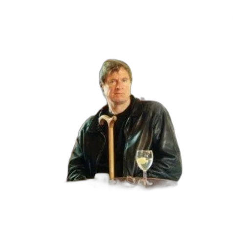 jacket, staff, face, photorealistic transparent PNG cut-out