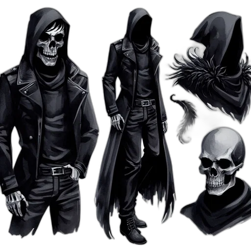 mask, jacket, concept art, comic book art transparent PNG cut-out