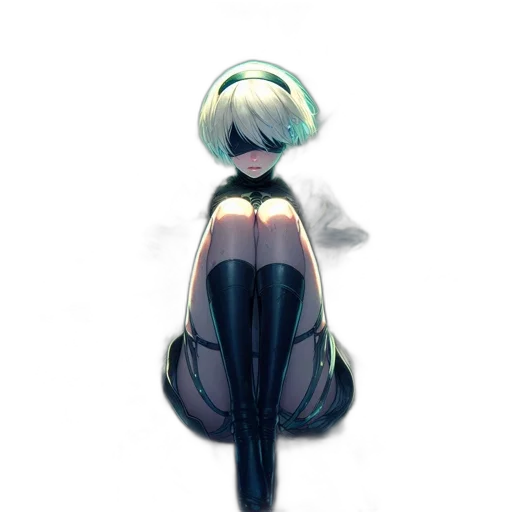 dress, robot, creature, hair transparent PNG cut-out