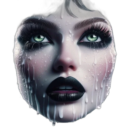 face, mask, umbrella, photorealistic transparent PNG cut-out