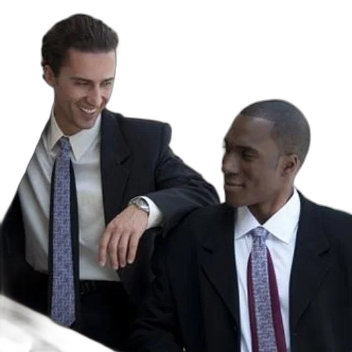 staff, jacket, two, men transparent PNG cut-out