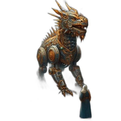 dragon, creature, staff, animal transparent PNG cut-out