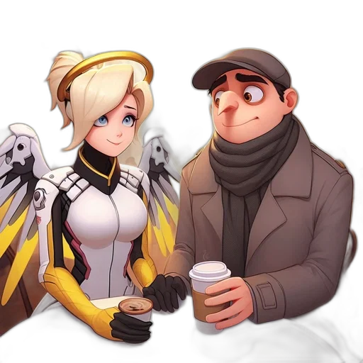 staff, robot, jacket, concept art transparent PNG cut-out