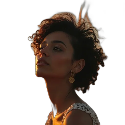 face, hair, dress, jewelry transparent PNG cut-out
