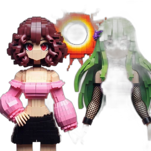 3d render, concept art, anime, vaporwave transparent PNG cut-out