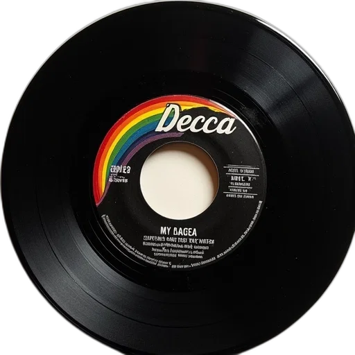 single, rpm, decca, label transparent PNG cut-out