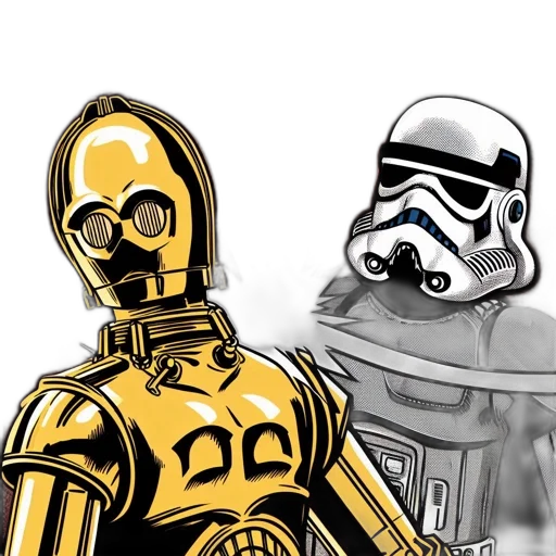robot, comic book art, concept art, cartoon transparent PNG cut-out
