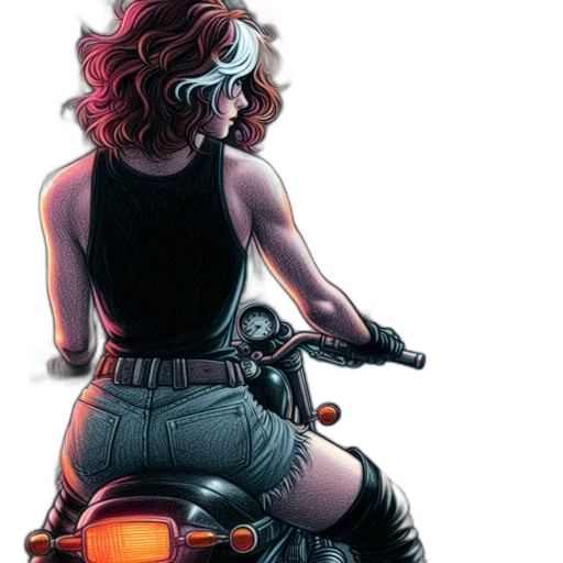 comic book art, concept art, cyberpunk, cartoon transparent PNG cut-out