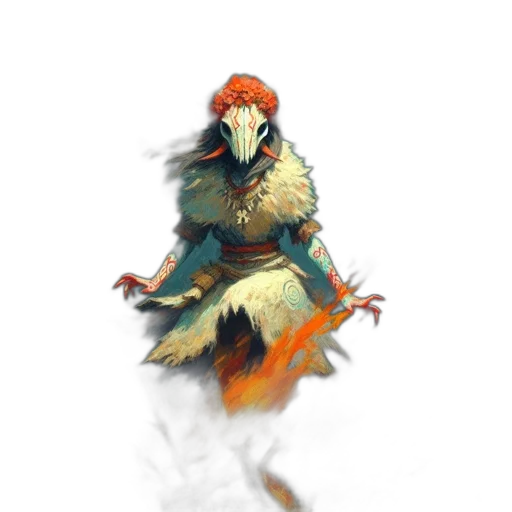 dragon, staff, sword, jacket transparent PNG cut-out